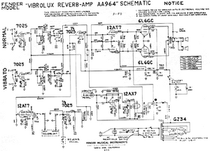FENDER Vibrolxu Reverb-Amp AA964 Schematic