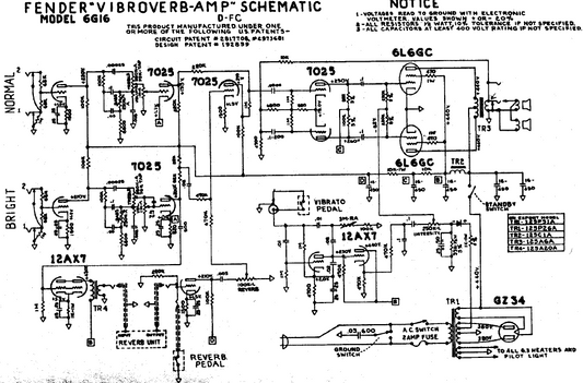 FENDER Vibroverb-Amp 6G16 Schematic